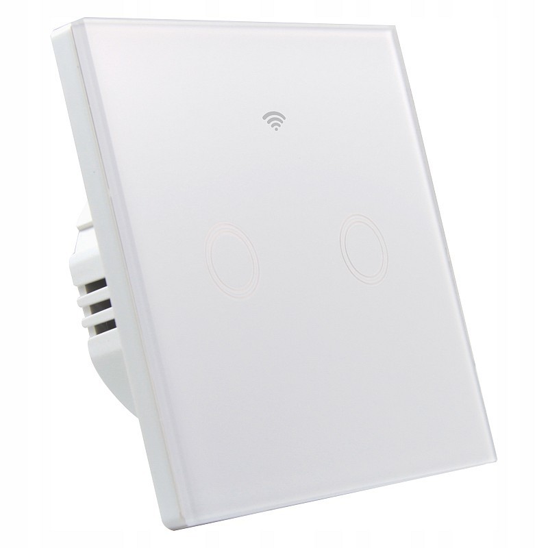 Intrerupator dublu smart touch, panou din sticla, WiFi, Android si iOS, alb - imagine 7
